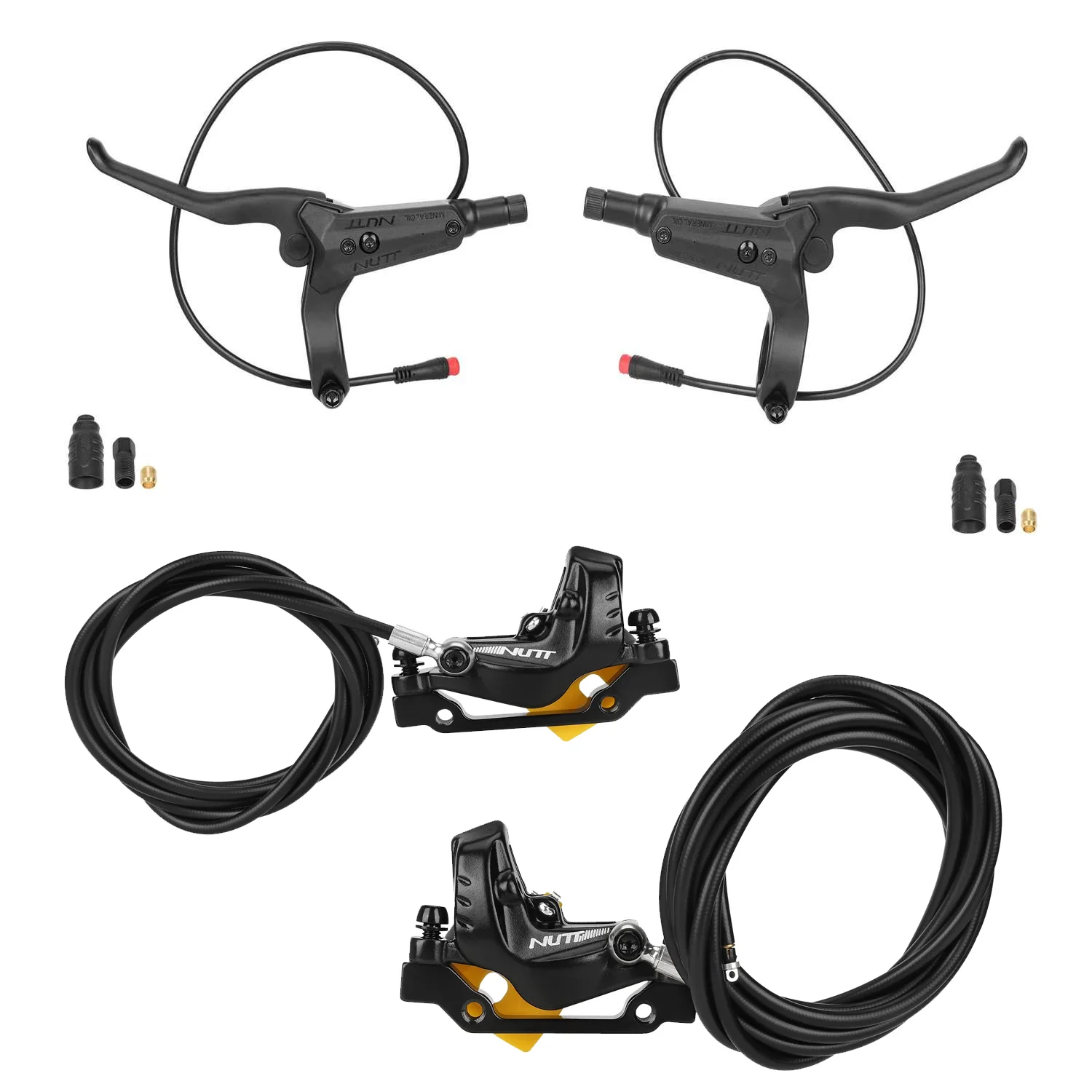 Set frână cu disc hidraulic stânga față și dreapta spate (1350mm+2200mm, F160 R140), pentru KuKirin G4, Nutt