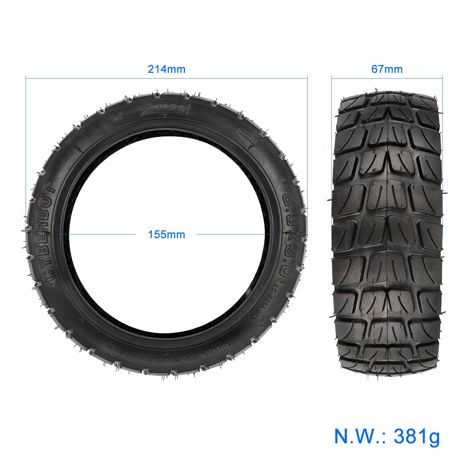 Anvelopă exterioară off-road 8.5x3.0, pentru Xiaomi M365/1S Pro2, Dualtron Mini, Xuancheng