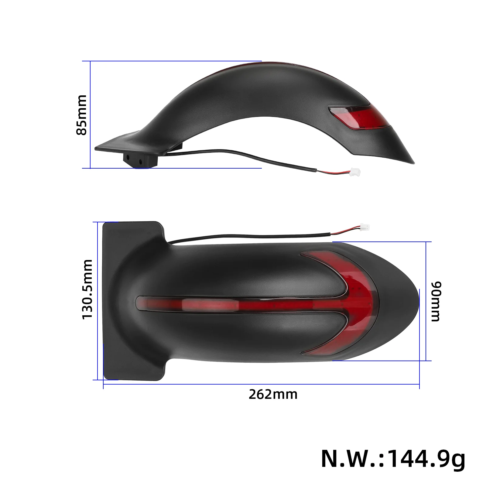 Aripă spate cu stop integrat, pentru DUALTRON POP/POPULAR (SINGLE MOTOR)