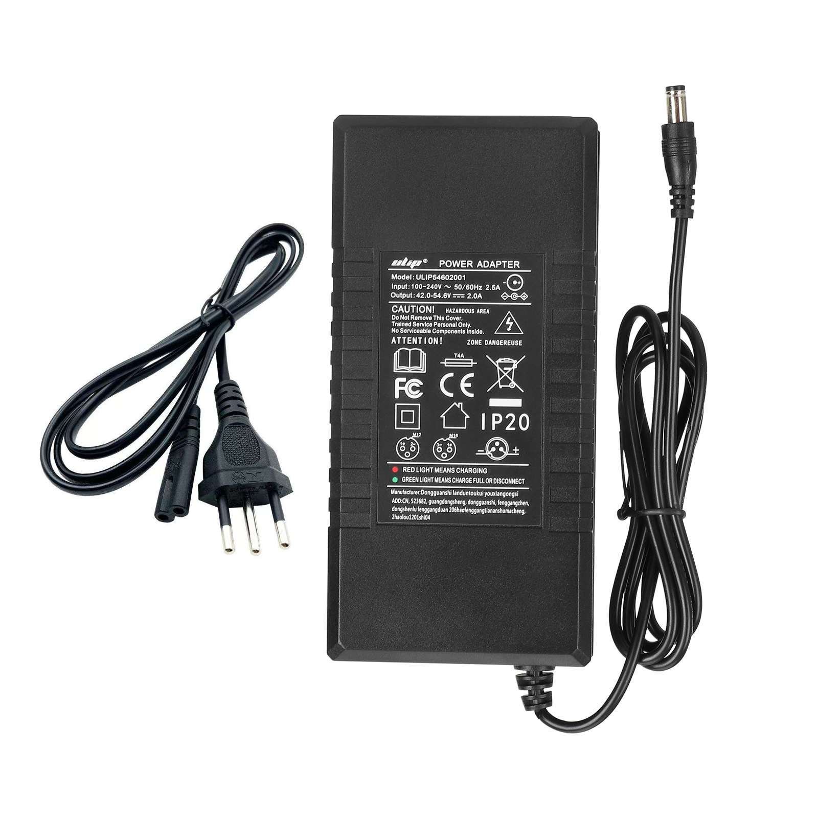 Încărcător 42V~54.6V 2A cu conector DC2.1, ștecher brazilian, Ulip