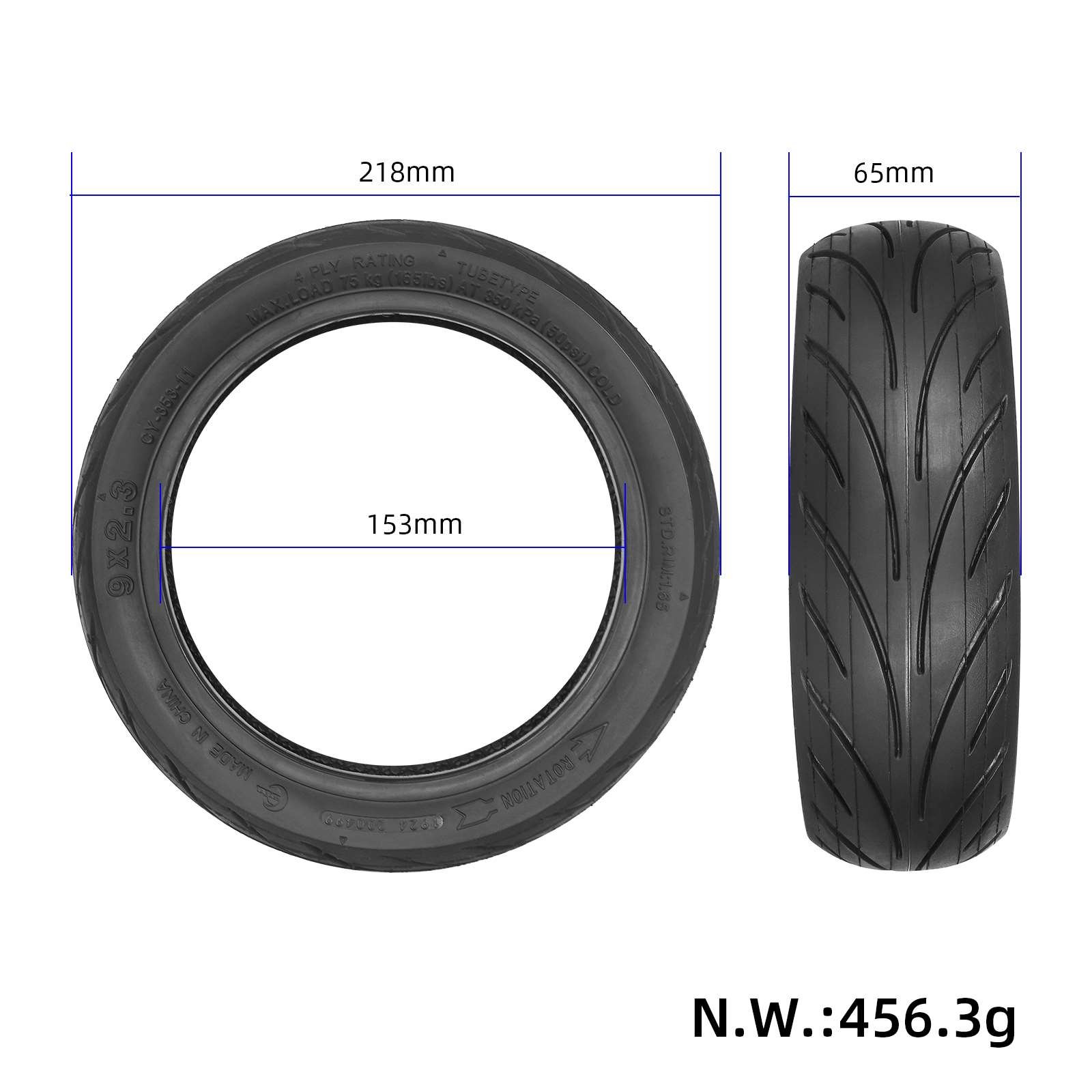 Anvelopă exterioară 9*2.3 (9 inch) pentru NIU KQI1, Yuanxing